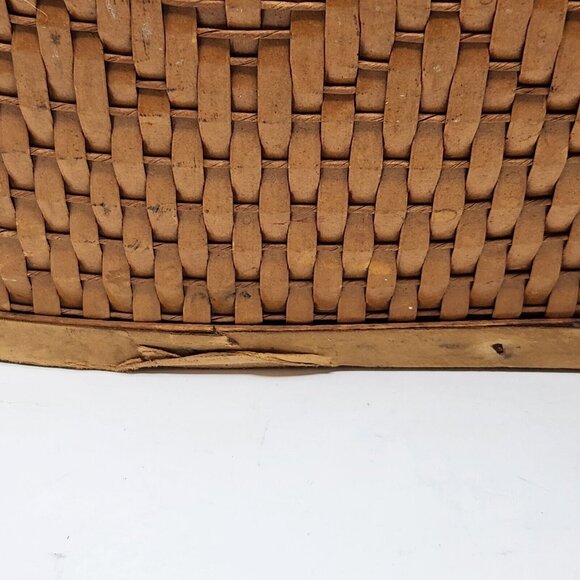 Vintage Red Man Wicker Picnic Basket 12 x 18 Wood Hinged Lid & Metal Handles USA - Picture 10 of 10
